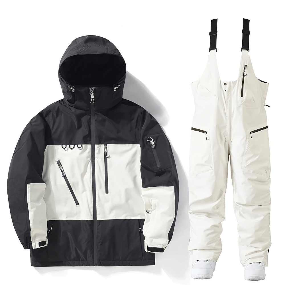 Men's snowboard jacket and bib pants set, waterproof and windproof, ideal for winter sports like skiing and snowboarding, SF2555.