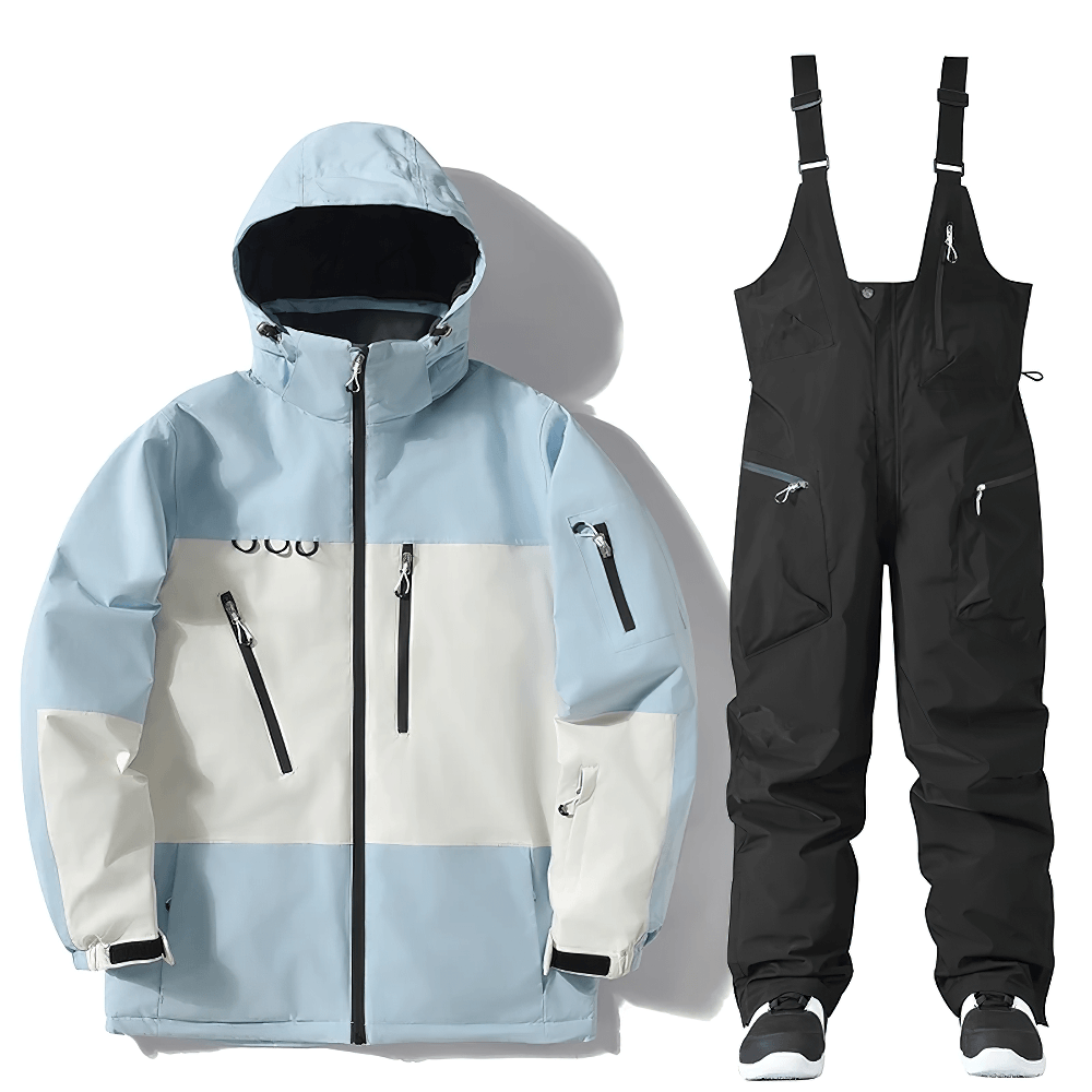 Men's snowboard jacket and bib pants set, waterproof and windproof, ideal for skiing and outdoor winter sports - SF2555.