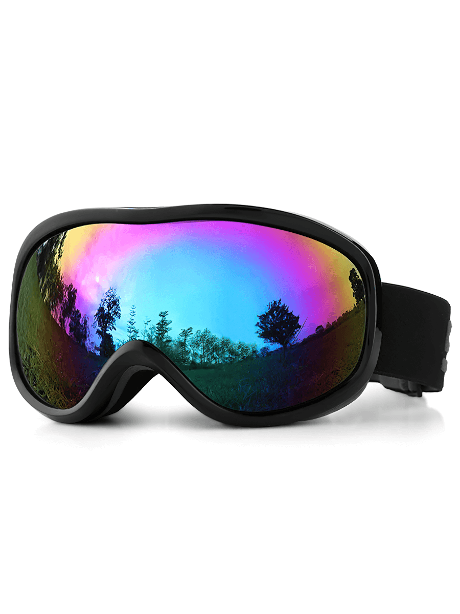 Snowboarding eyewear with multi-color UV lenses, anti-fog ski goggles SF2215. Polycarbonate for durability and UV protection.