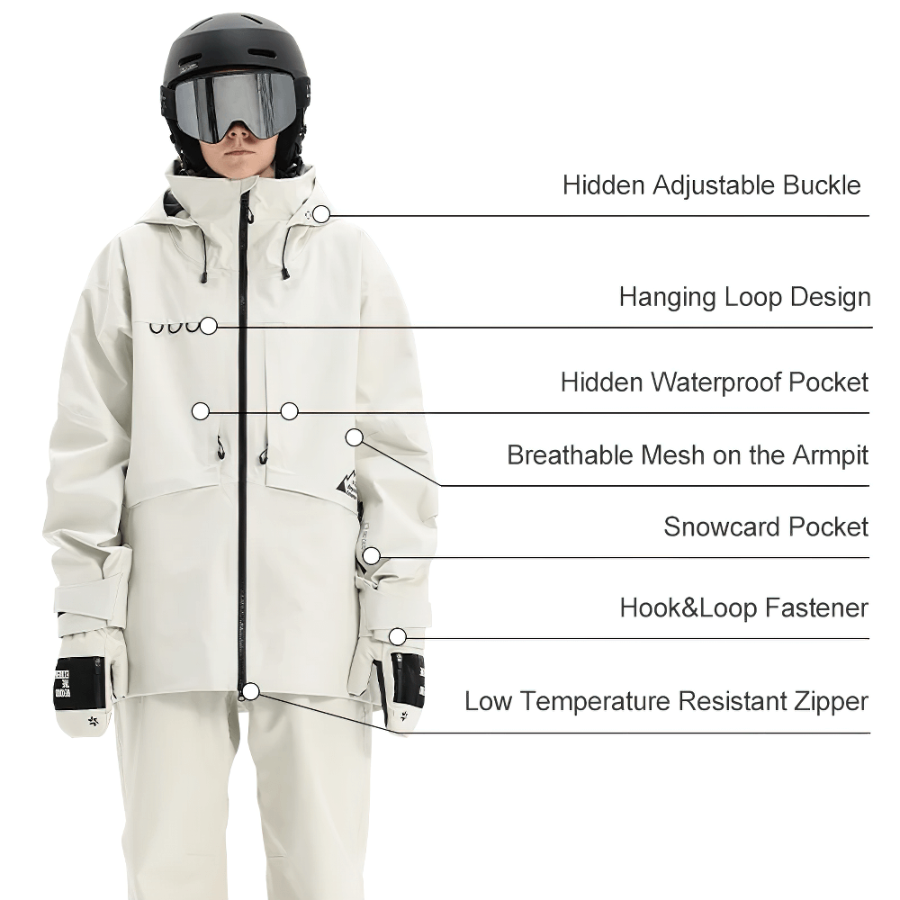 Snowboarding Jacket with Taped Seams and Pockets - SF2472