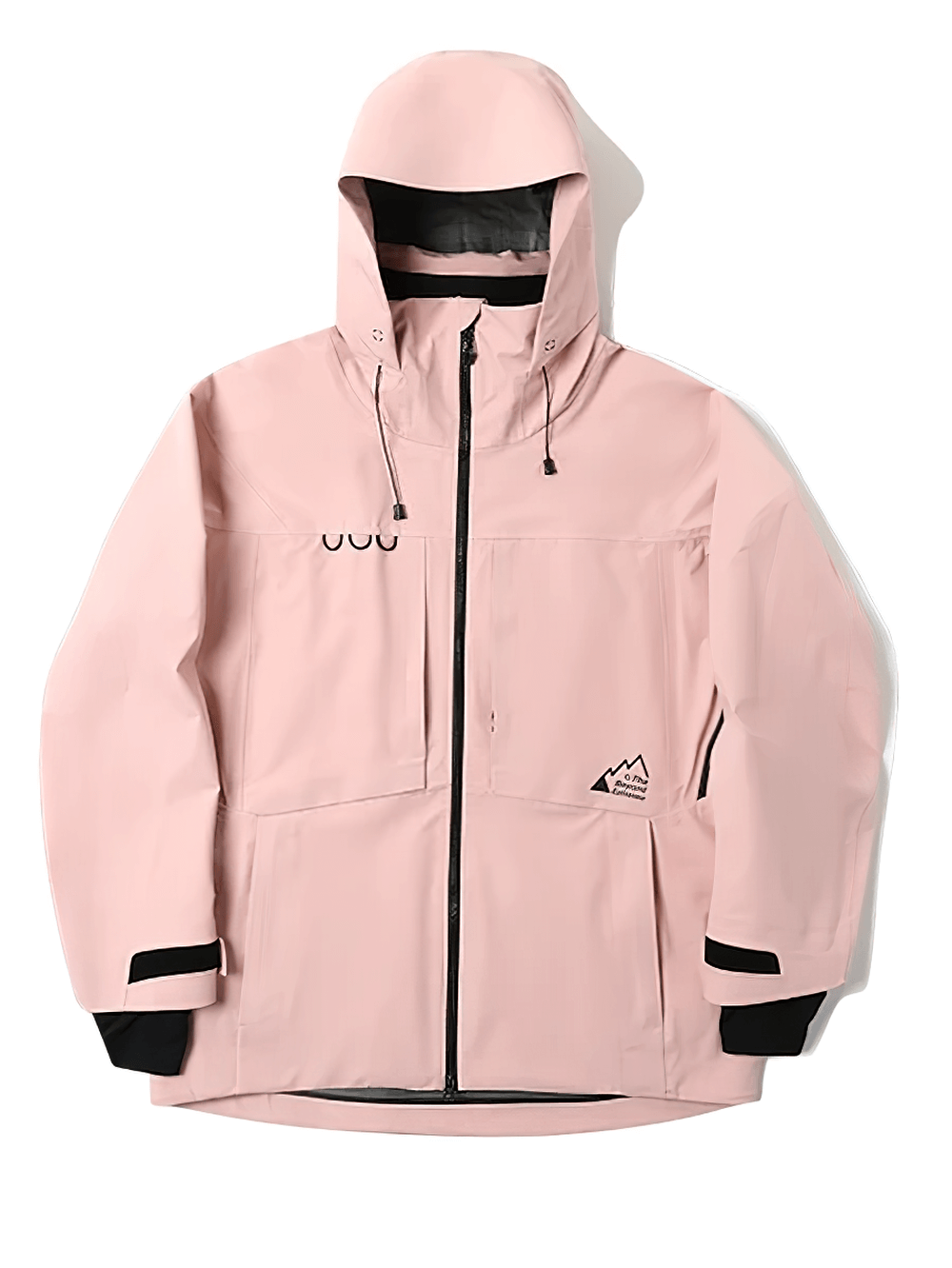 Windproof snowboarding jacket with taped seams and hidden pockets in pink, featuring mesh lining and durable zippers, model SF2472.