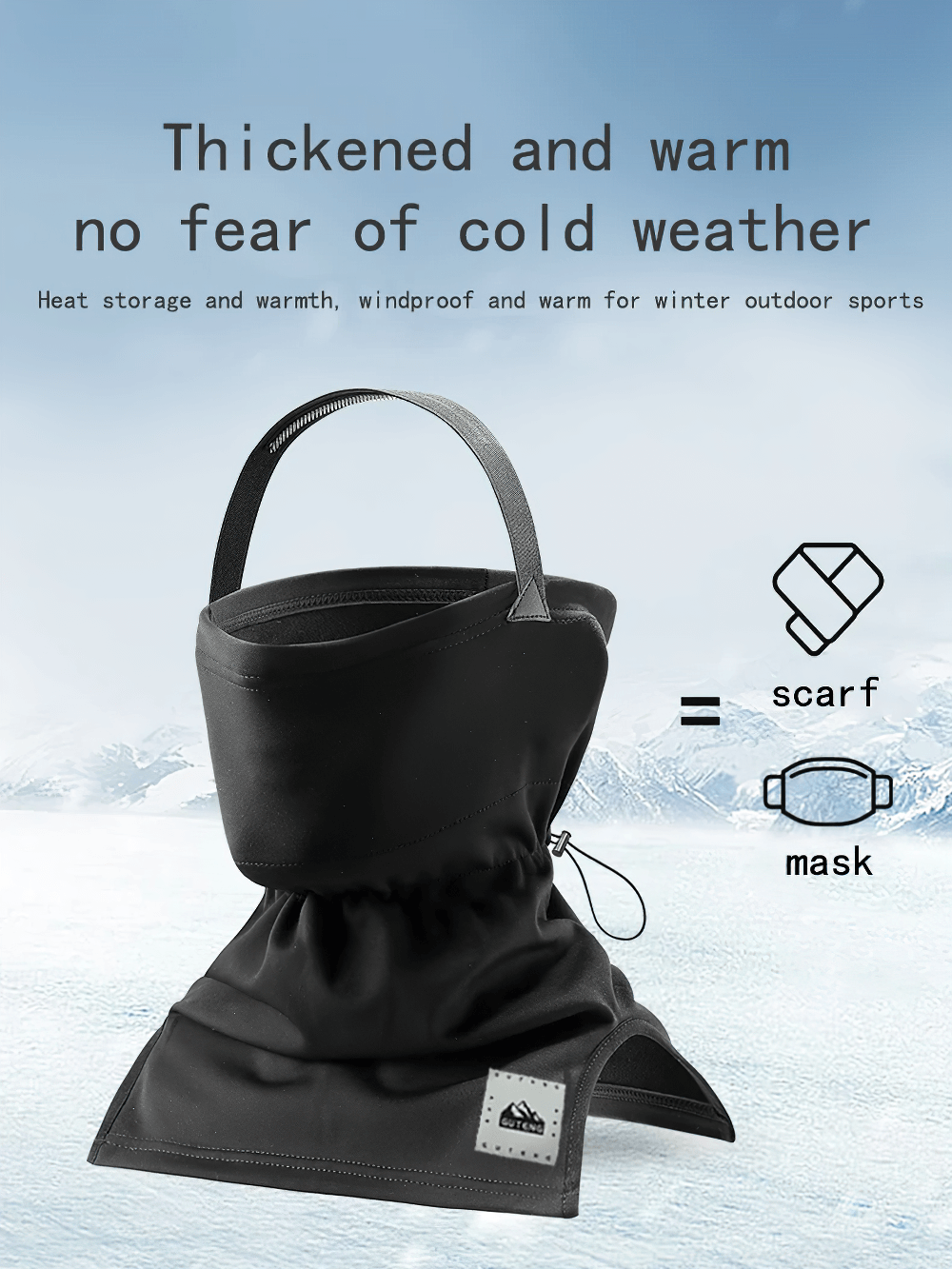 Snowproof thermal face and neck guard SF2491, perfect for skiing, windproof winter sports; adjustable fit, thickened for warmth.
