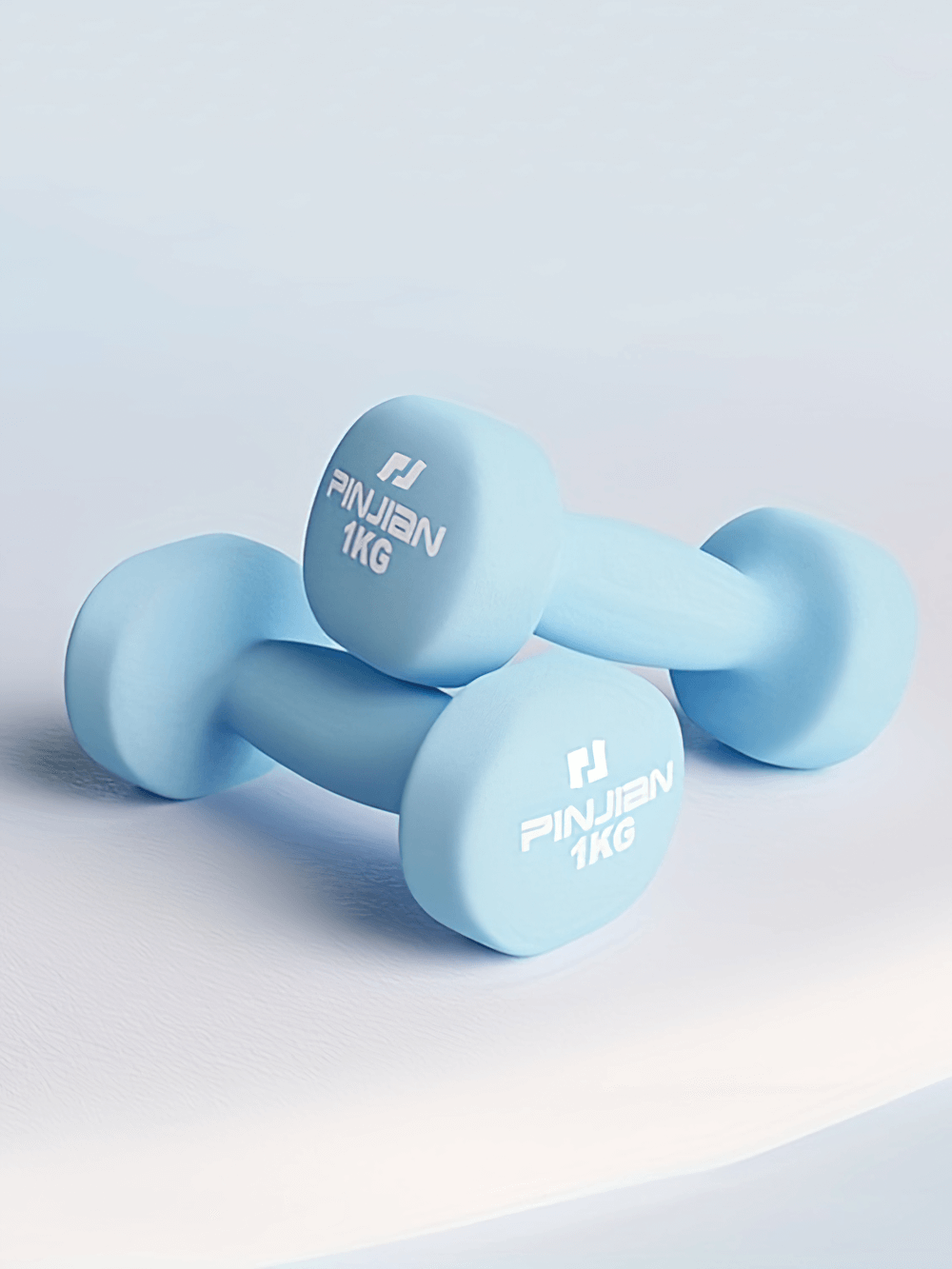 1kg soft grip blue dumbbells set for home workouts, featuring secure shock-proof coating for safe strength training.