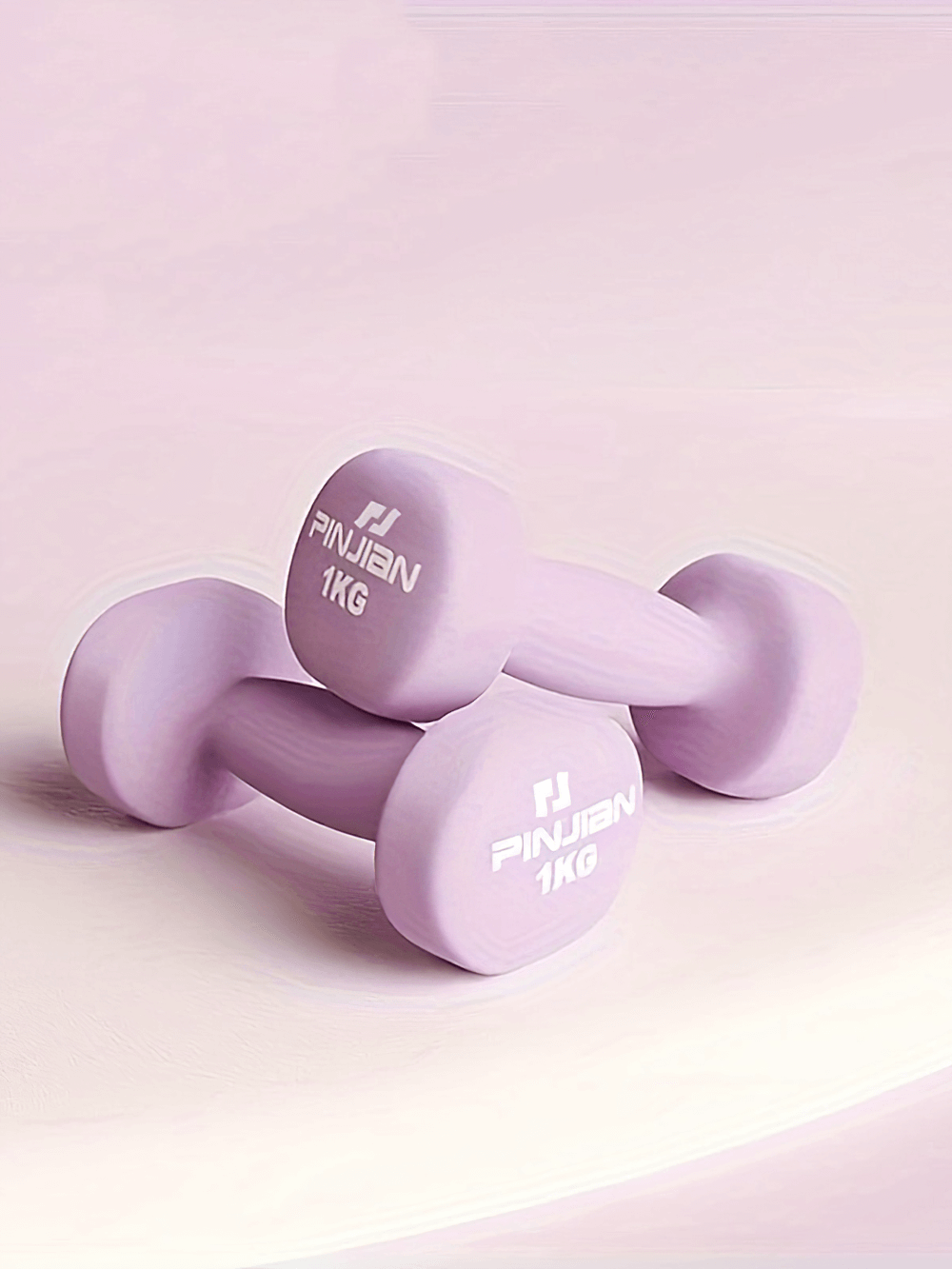 Purple 1kg soft grip dumbbells with elastic wrap for home workouts, perfect for strength training and muscle toning. SF2933 model.