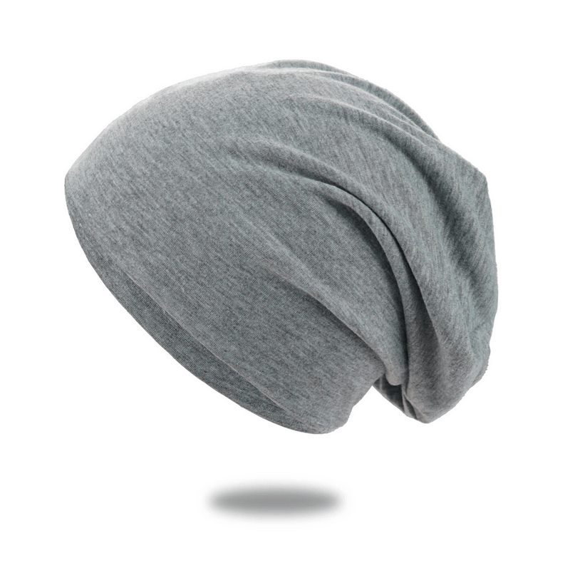 Soft lightweight running beanie SF1653, unisex cotton skull cap for casual wear, stylish solid design in gray.