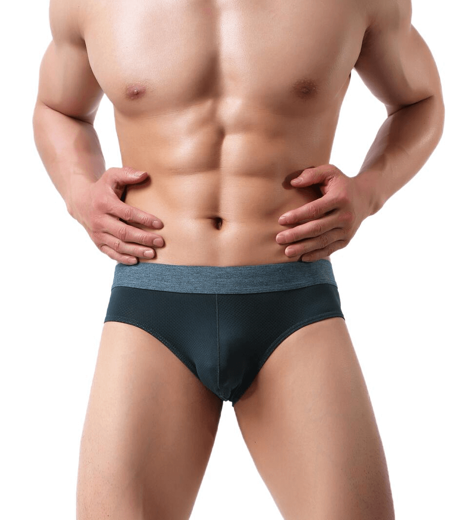 Soft Nylon Men's Underwear - Sexy Breathable Elastic Briefs for Active Lifestyle, Solid Pattern, Low-Rise Fit, Comfortable and Lightweight