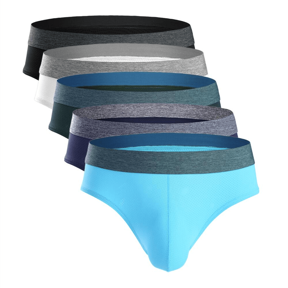 Soft Nylon Men's Underwear - Sexy Breathable Elastic Briefs in multiple colors SF1409, low-rise, solid pattern, ideal for active lifestyle