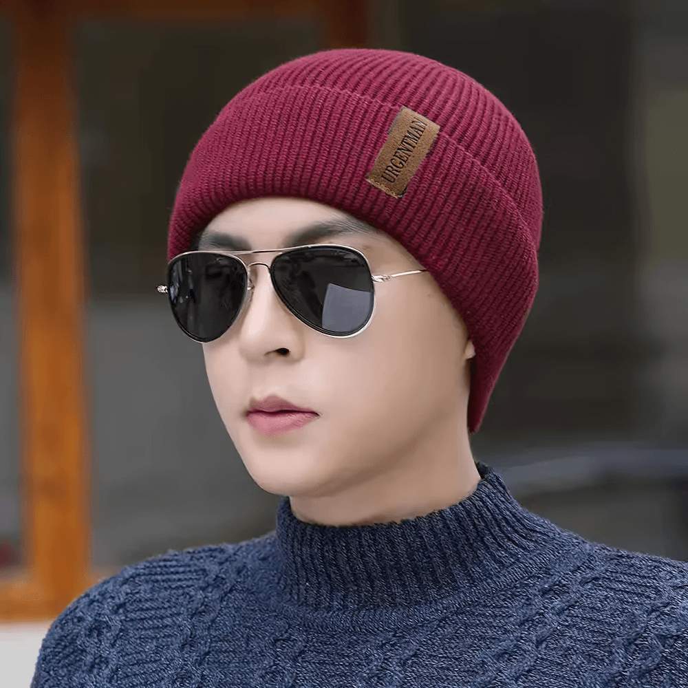 Soft Ribbed Knit Beanie with Fleece Lining - SF2406