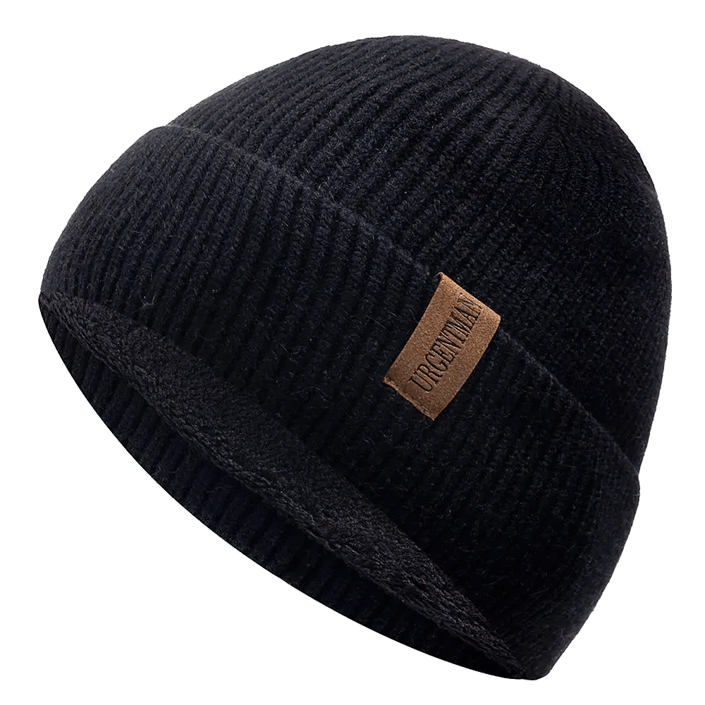 Stylish soft ribbed knit beanie with fleece lining, perfect for cozy warmth and style, ideal for outdoor activities.