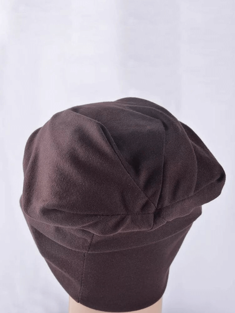 Solid Color Casual Sports Men's Beanie SF1696 in brown, made from high-quality polyester, featuring a classic style and snug fit.