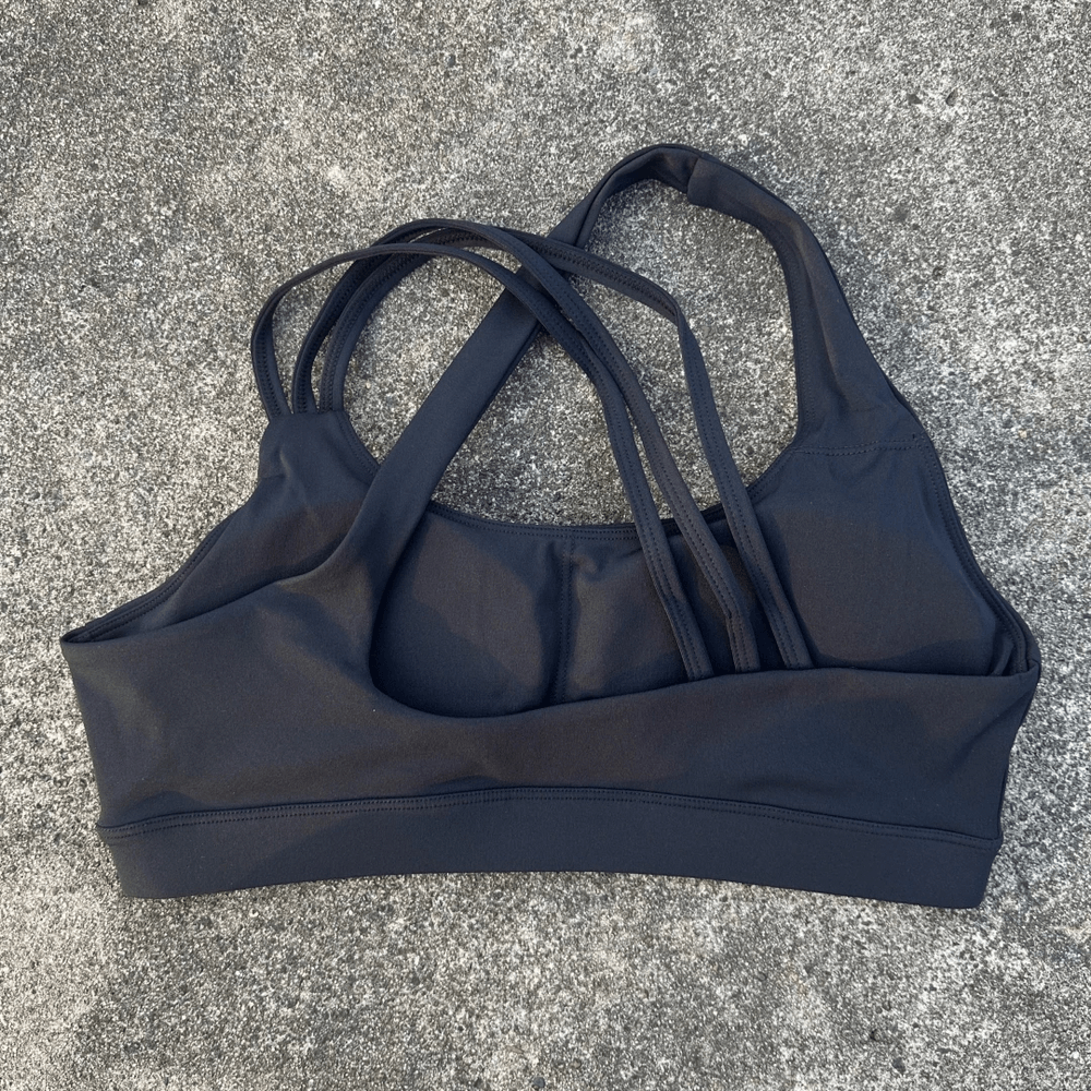 Solid Color Sports Bra with Criss-Cross Back - SF4060, featuring stylish support and flexible comfort for workouts, yoga, and casual wear.