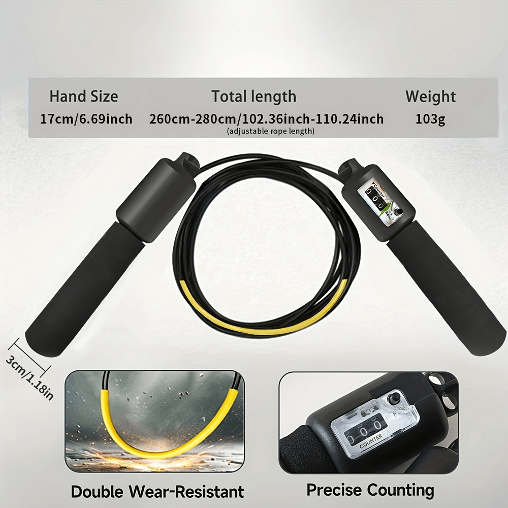 Speed jump rope SF2767 with counter, double wear-resistant design, and adjustable foam handles for cardio workouts.