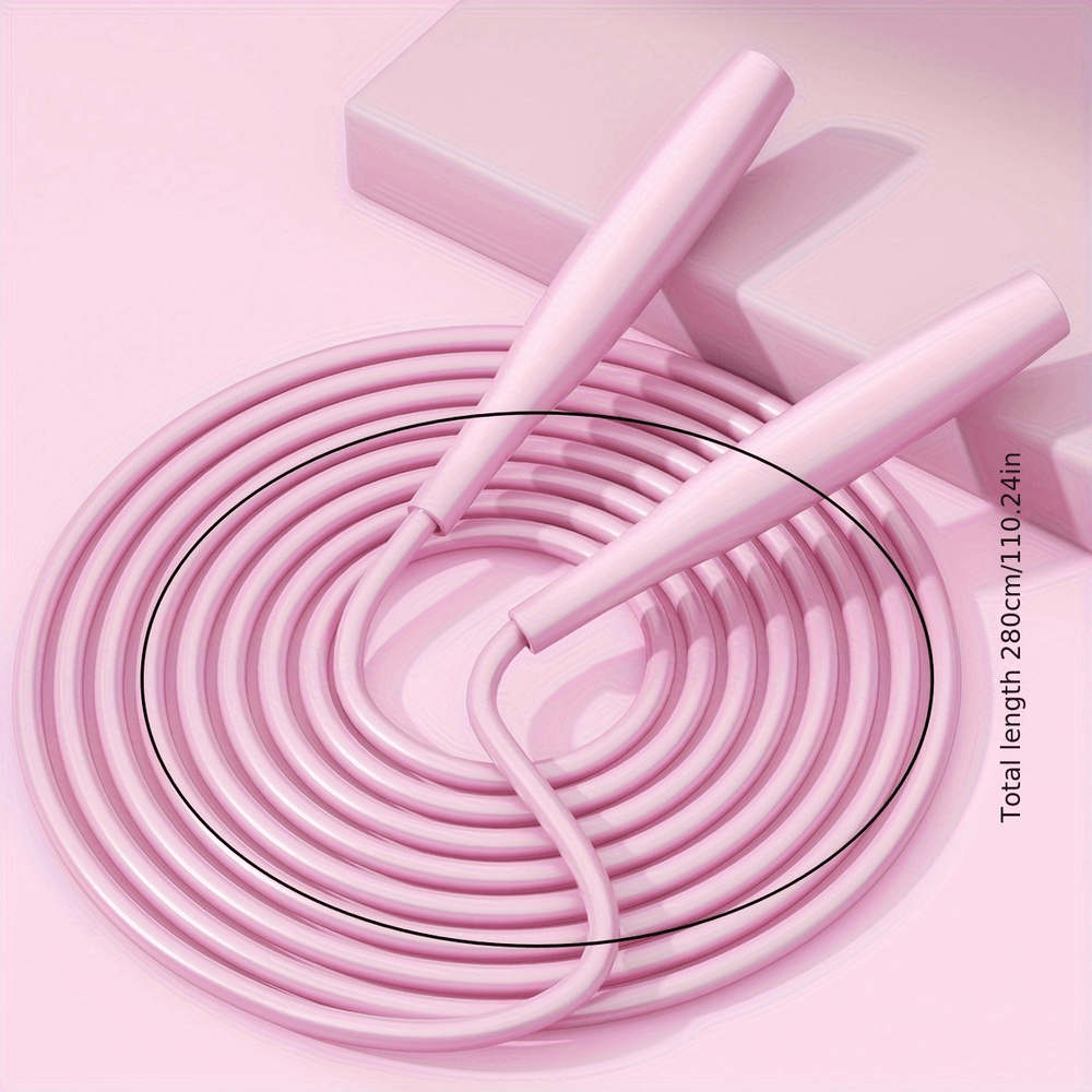 Pink Speed Skipping Rope for Fitness SF2770, made of durable PVC. Adjustable and tangle-free, perfect for workouts and weight loss.