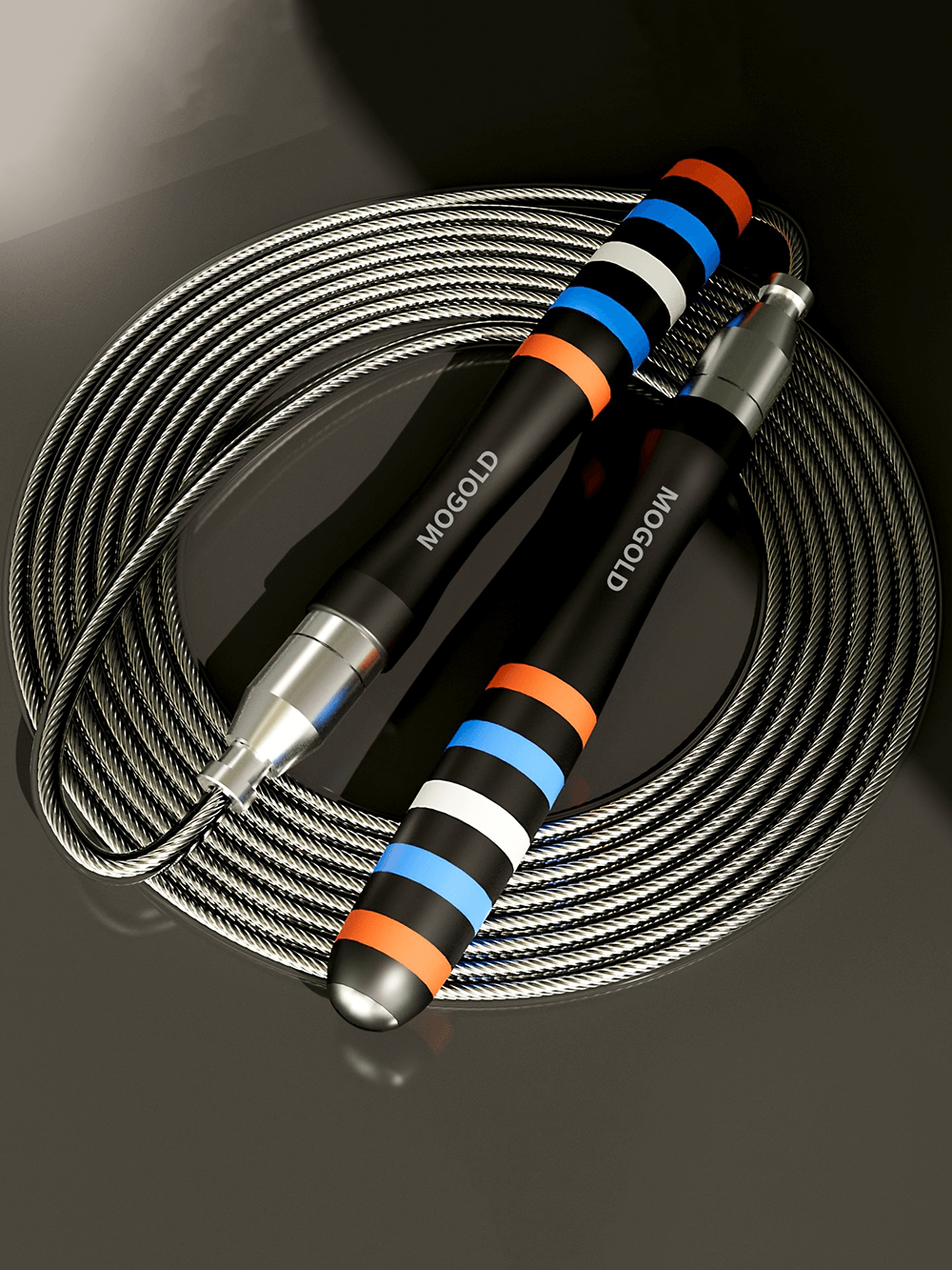 Speed skipping steel wire jump rope SF2778 with colorful handles, ideal for cardio and home workouts.