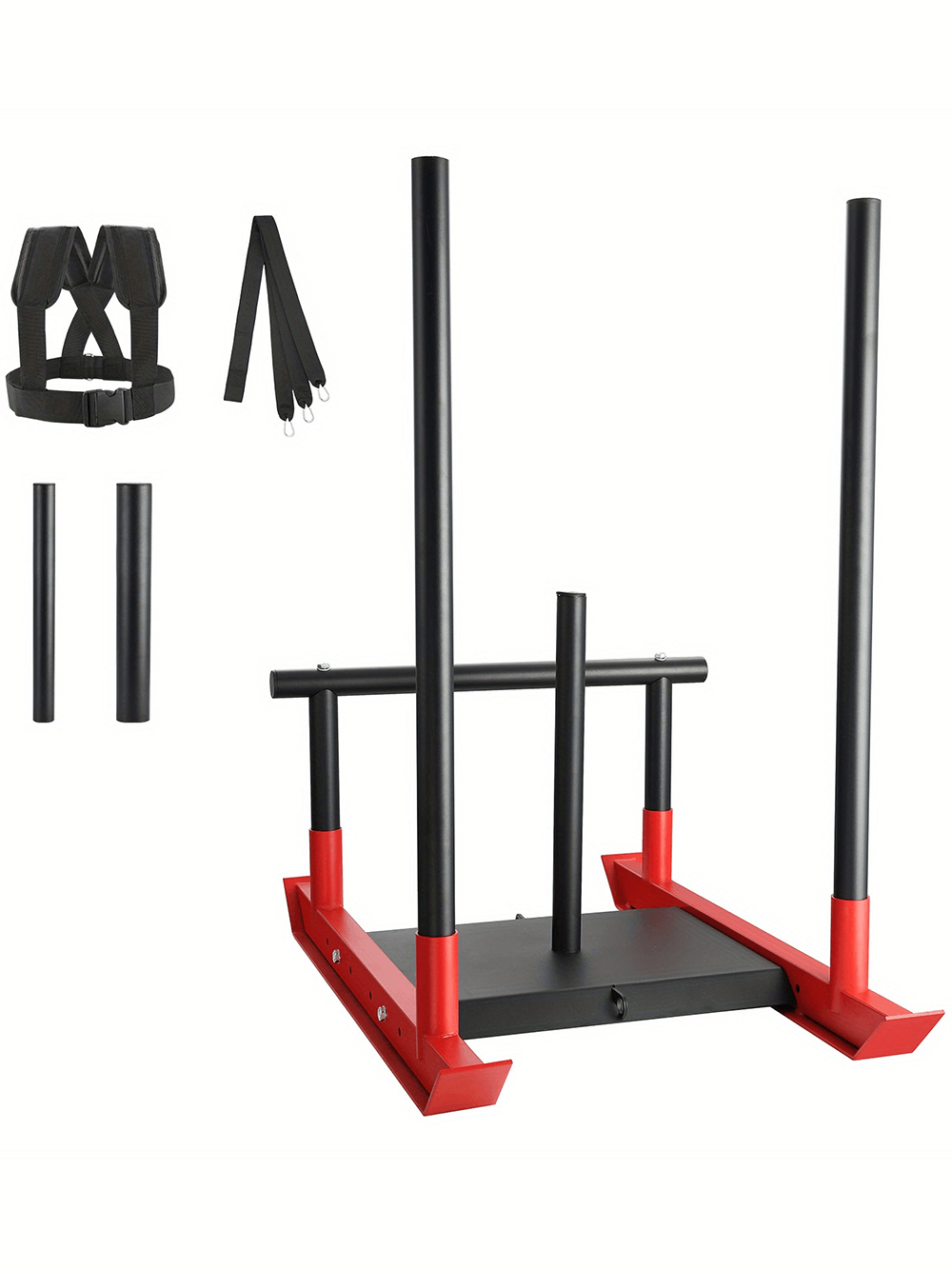 Speed Training Power Sled with pull straps SF2893 for resistance workouts, featuring an aluminum frame and harness for versatile training.