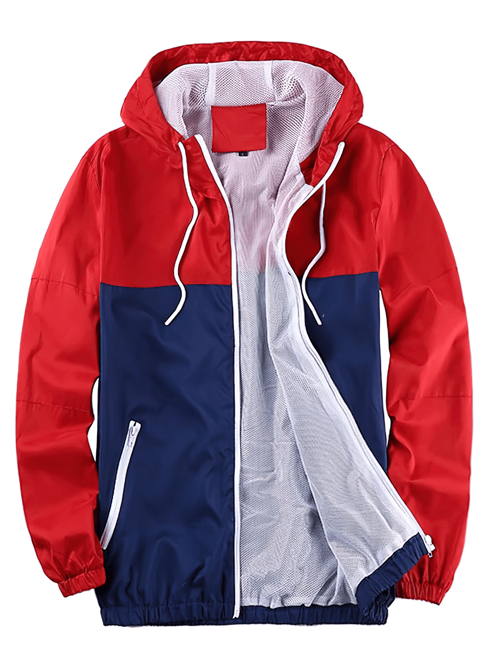 Sports Camo Colorblock Hooded Windbreaker - SF4691