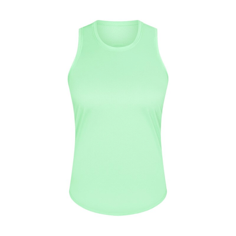 Mint green sports lightweight quick-drying women's tank, ideal for yoga, made of spandex and nylon, model SF1547.