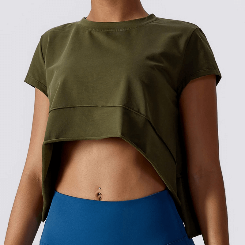 Sports Loose Quick Drying Crop T-shirt for Women - SF1788
