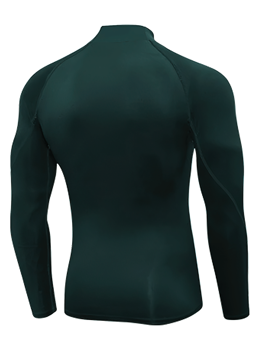 Athletic compression turtleneck top for men with long sleeves, ideal for sports. Made from stretchy polyester-spandex blend.