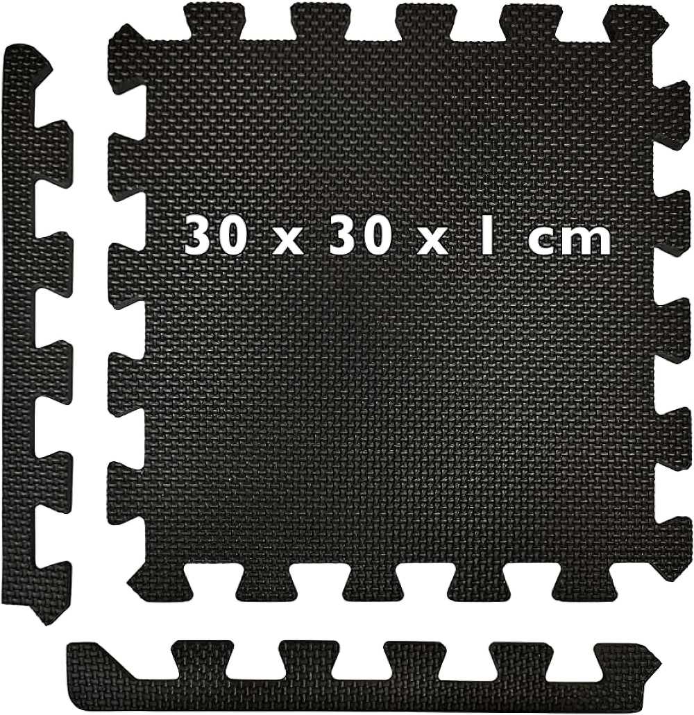EVA non-slip gym mats with cross pattern, 30x30cm, for stability in workouts and yoga.