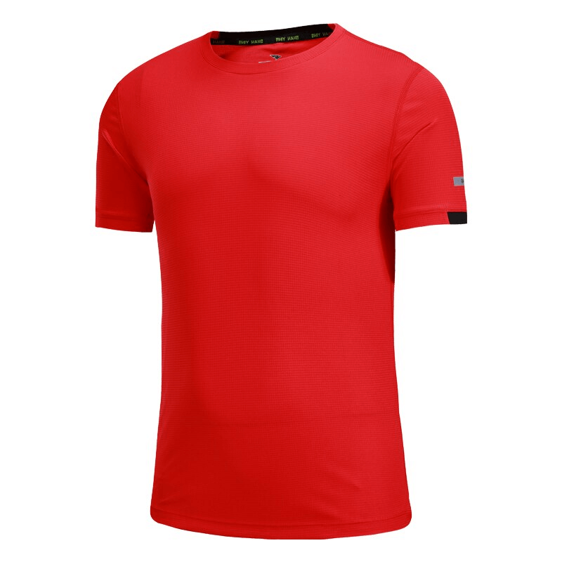 Red Sports Quick-Drying Men's T-Shirt with Short Sleeves, O-neck Collar, Ideal for Training and Workout – Model SF1506