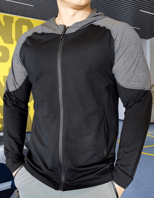 Sweat-shirt d'entraînement sportif à séchage rapide pour hommes avec fermeture éclair - SPF1498 