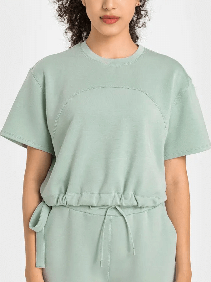 Sports Short Sleeves Crop T-shirts with Adjustable Hem - SF1560