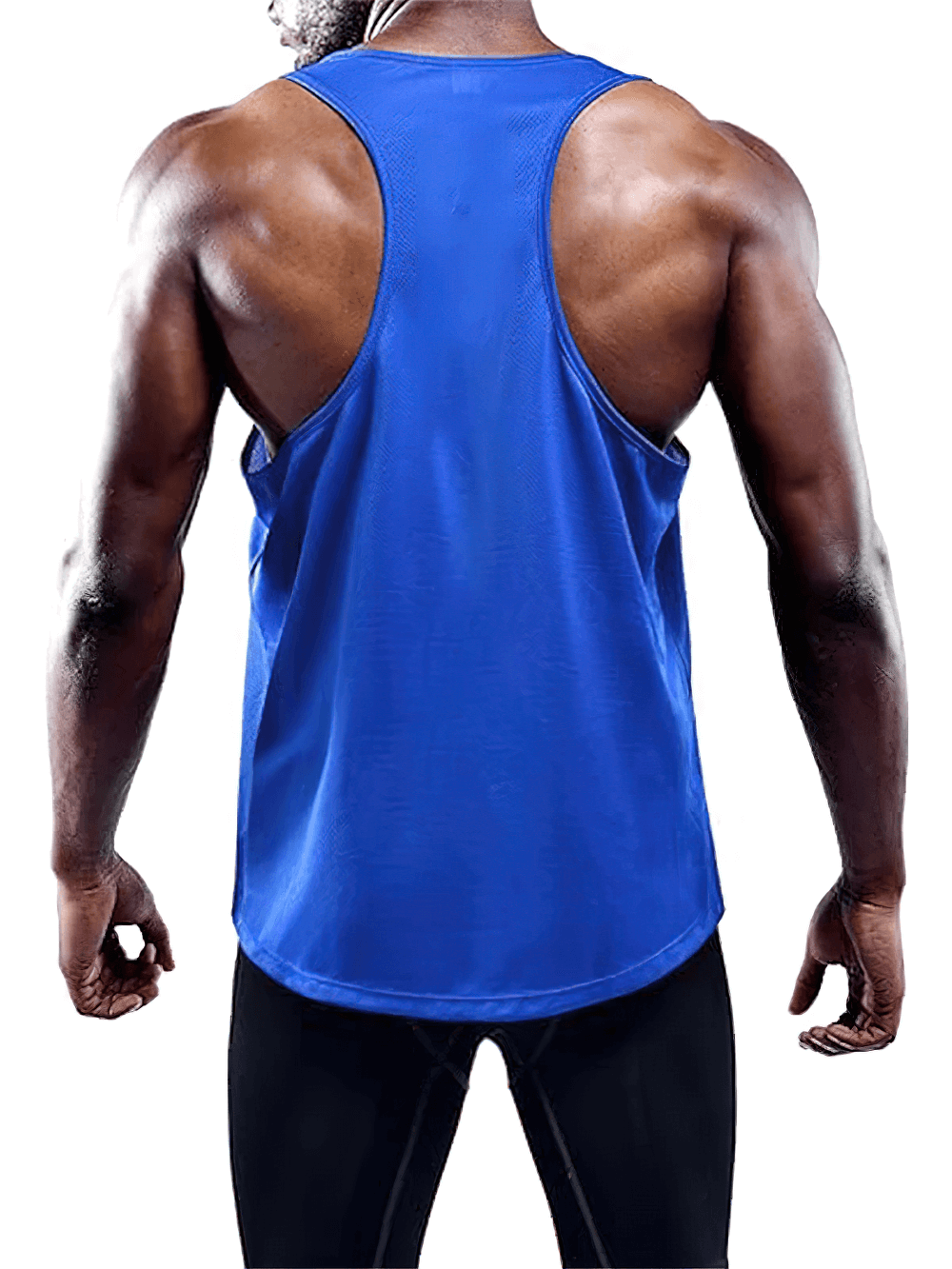 Athletic man wearing a blue Sports Sleeveless Tank Tops for Gym and Workout - SF4107, perfect for intense workouts and training.