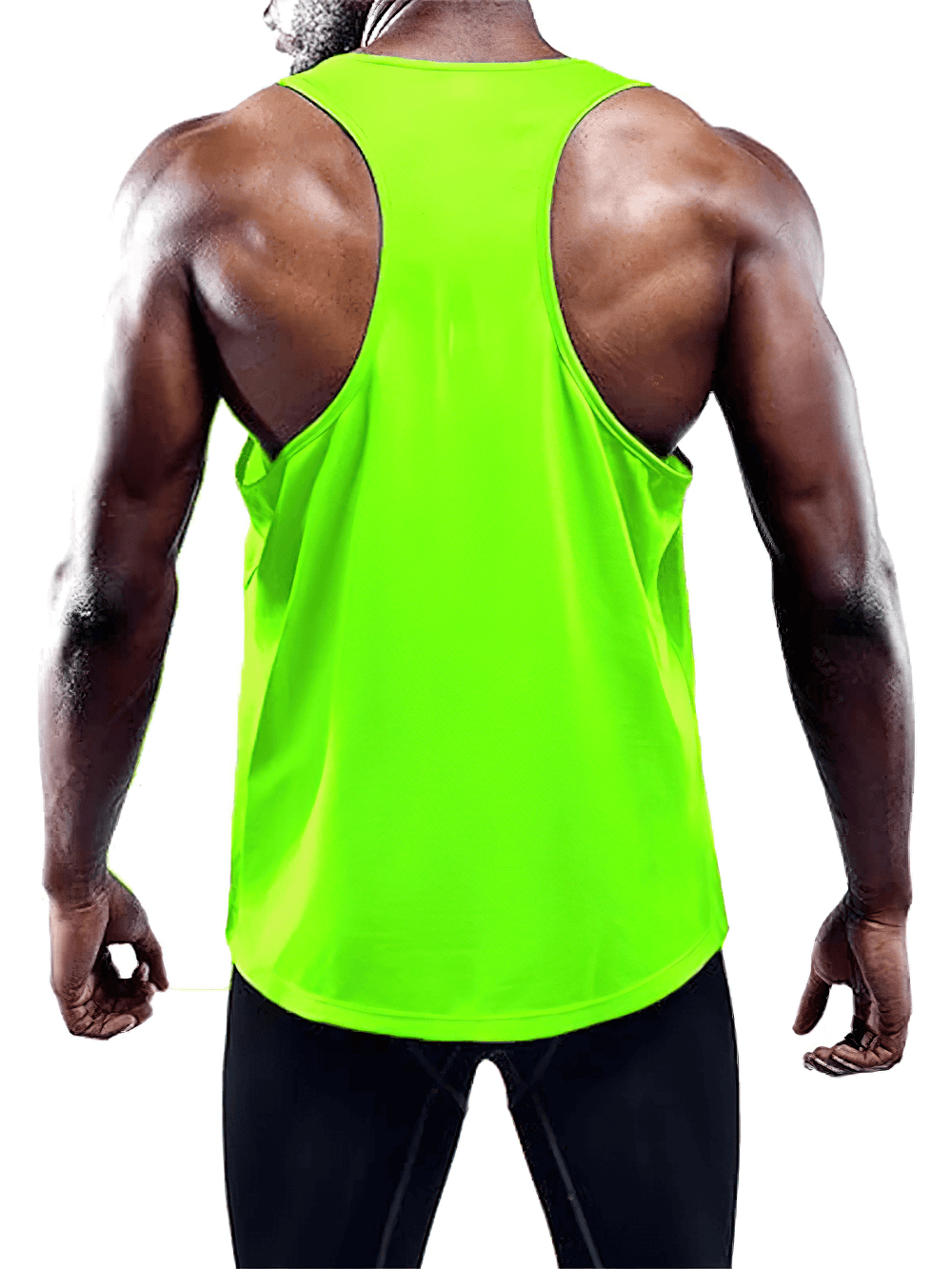 Bright green Sports Sleeveless Tank Tops for Gym and Workout - SF4107, showcasing breathable design and wide armholes for optimal movement.