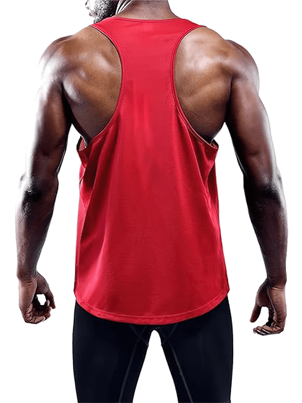 Back view of man wearing red Sports Sleeveless Tank Tops for Gym and Workout - SF4107, designed for comfort and mobility.