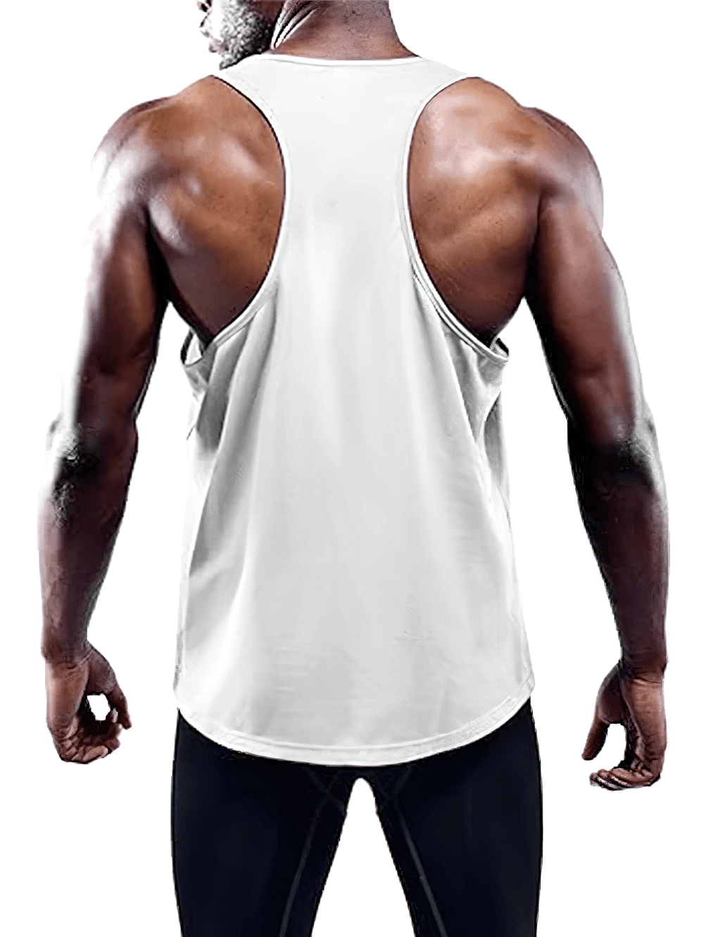 Back view of a Sports Sleeveless Tank Tops for Gym and Workout - SF4107 worn by a fit man, ideal for training and running.