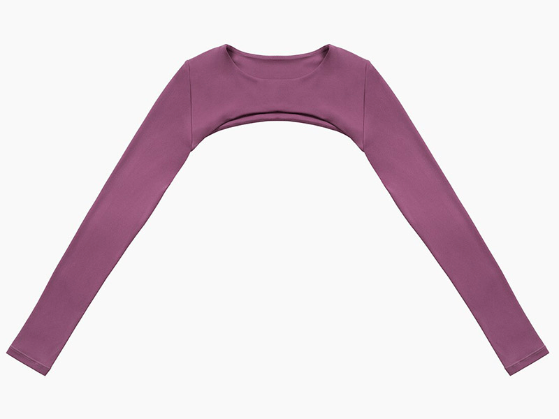 Purple long-sleeve top from the Sportswear Yoga Set SF1691, made in nylon and spandex for flexibility and comfort.