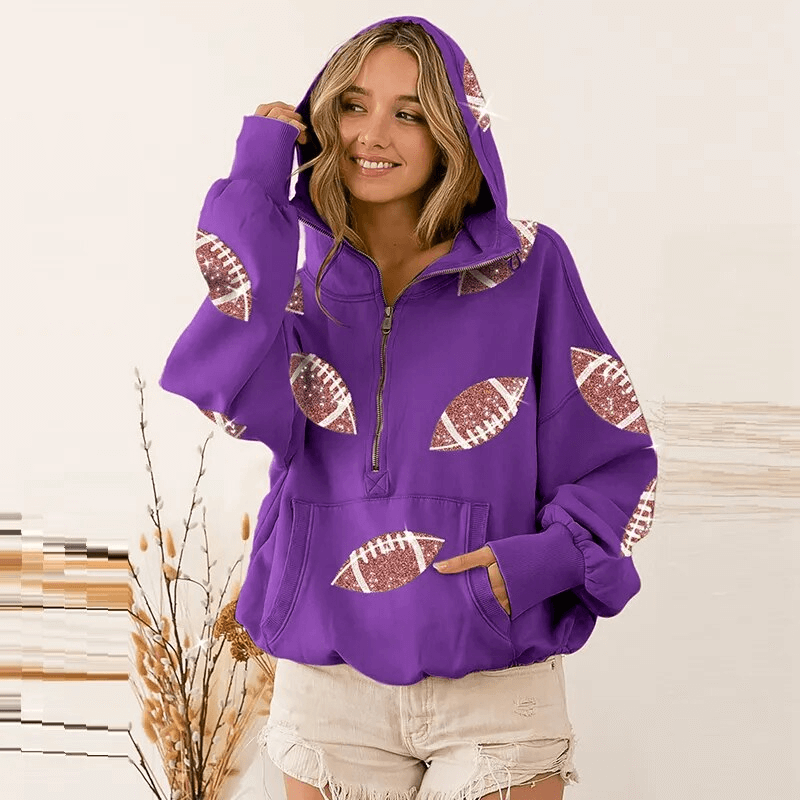Sporty Casual Women's Hoodie with Front Pockets and Hood - SF1598