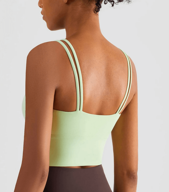 Sporty Cropped Women's Strappy Top with Lining - SF1617