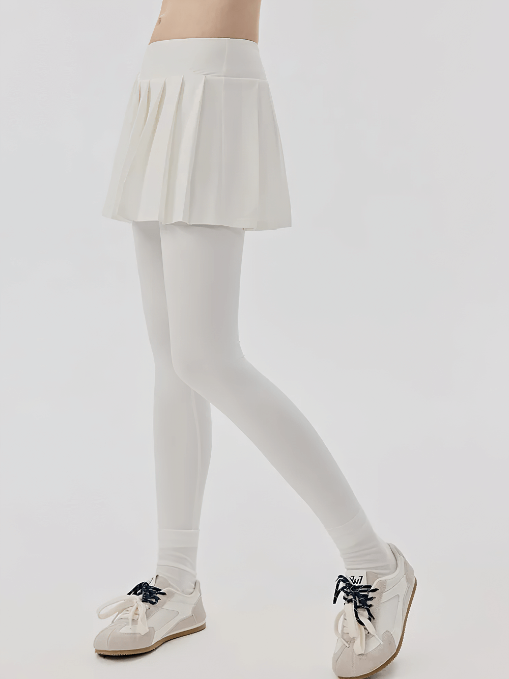 Sporty Pleated Skirt Yoga Leggings for Women - SF4415