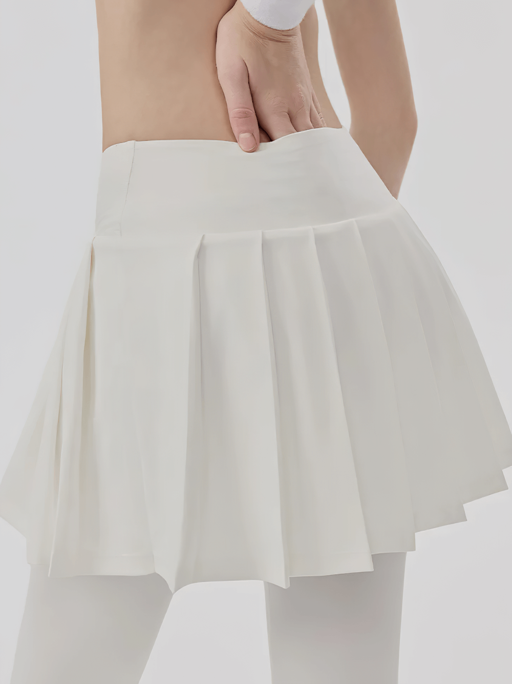 Sporty Pleated Skirt Yoga Leggings for Women - SF4415