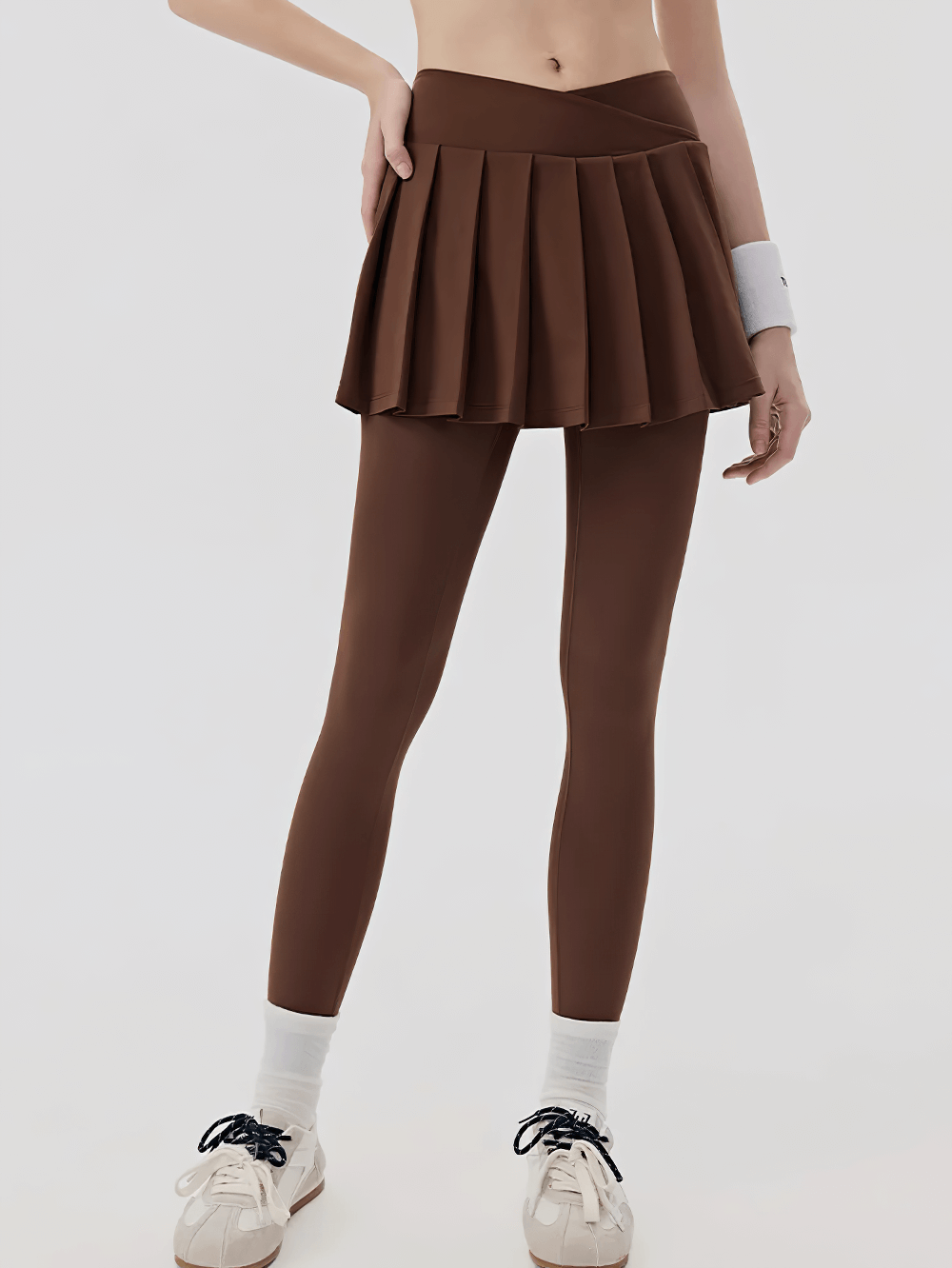 Sporty Pleated Skirt Yoga Leggings for Women - SF4415