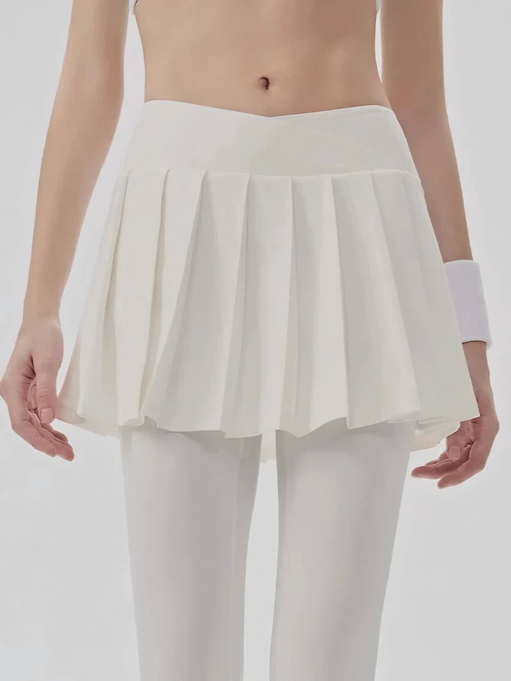 Sporty Pleated Skirt Yoga Leggings for Women - SF4415