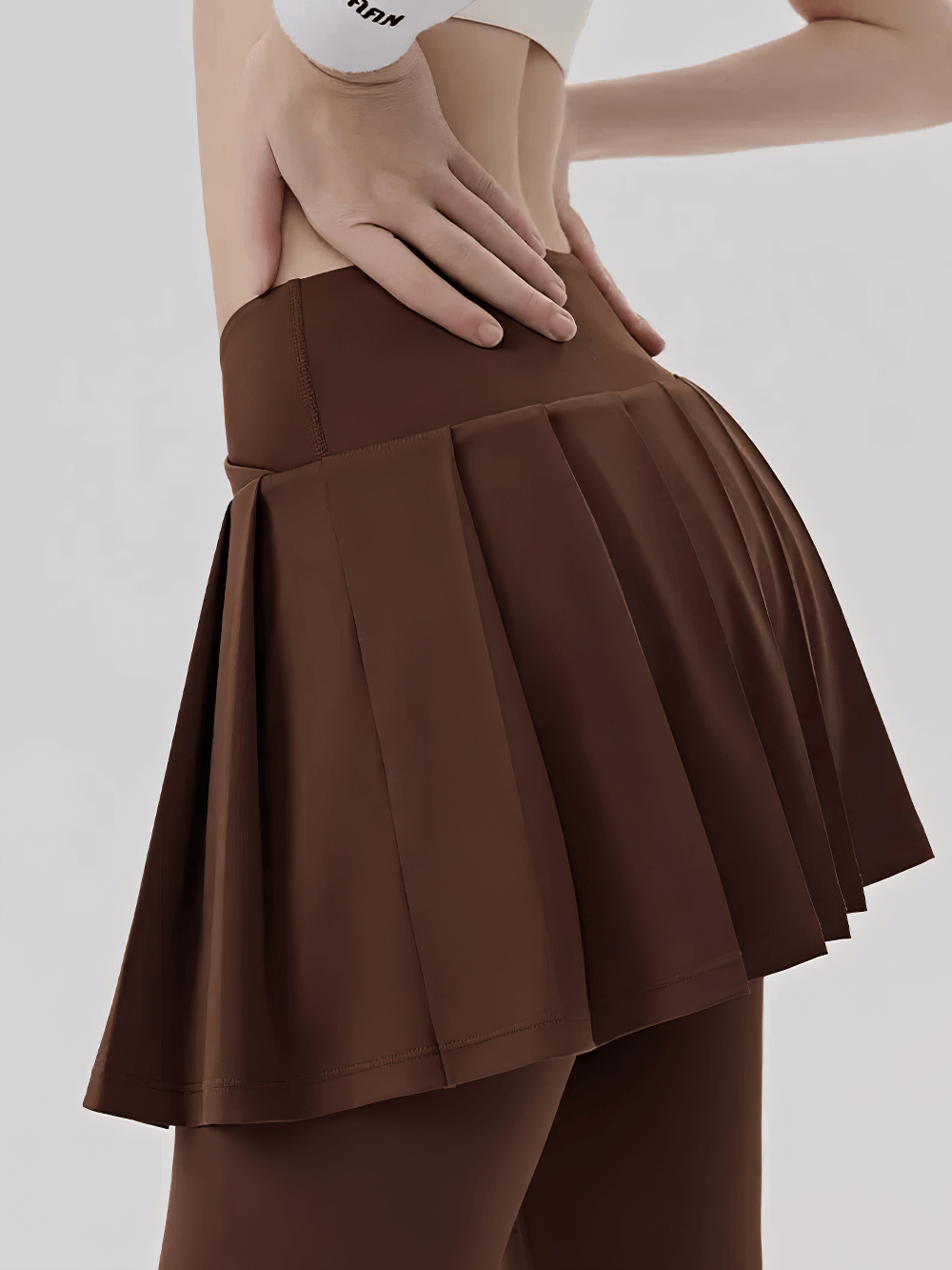 Sporty Pleated Skirt Yoga Leggings for Women - SF4415