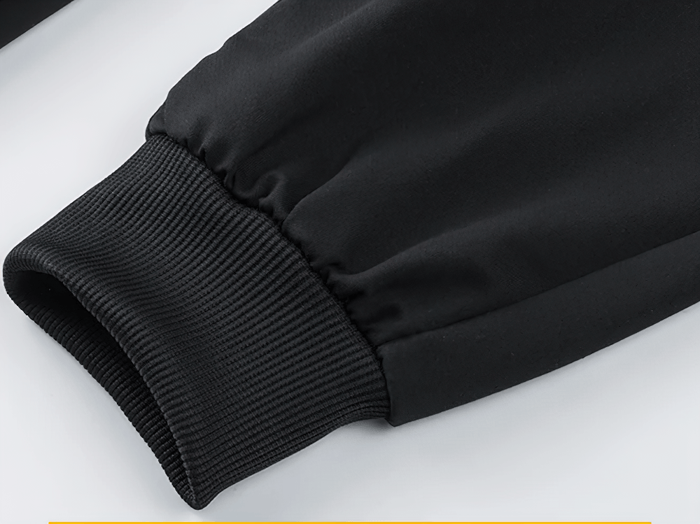 Sporty Stripe Track Jacket Set with Black Joggers - SF4707 close-up of black jogger cuff design.