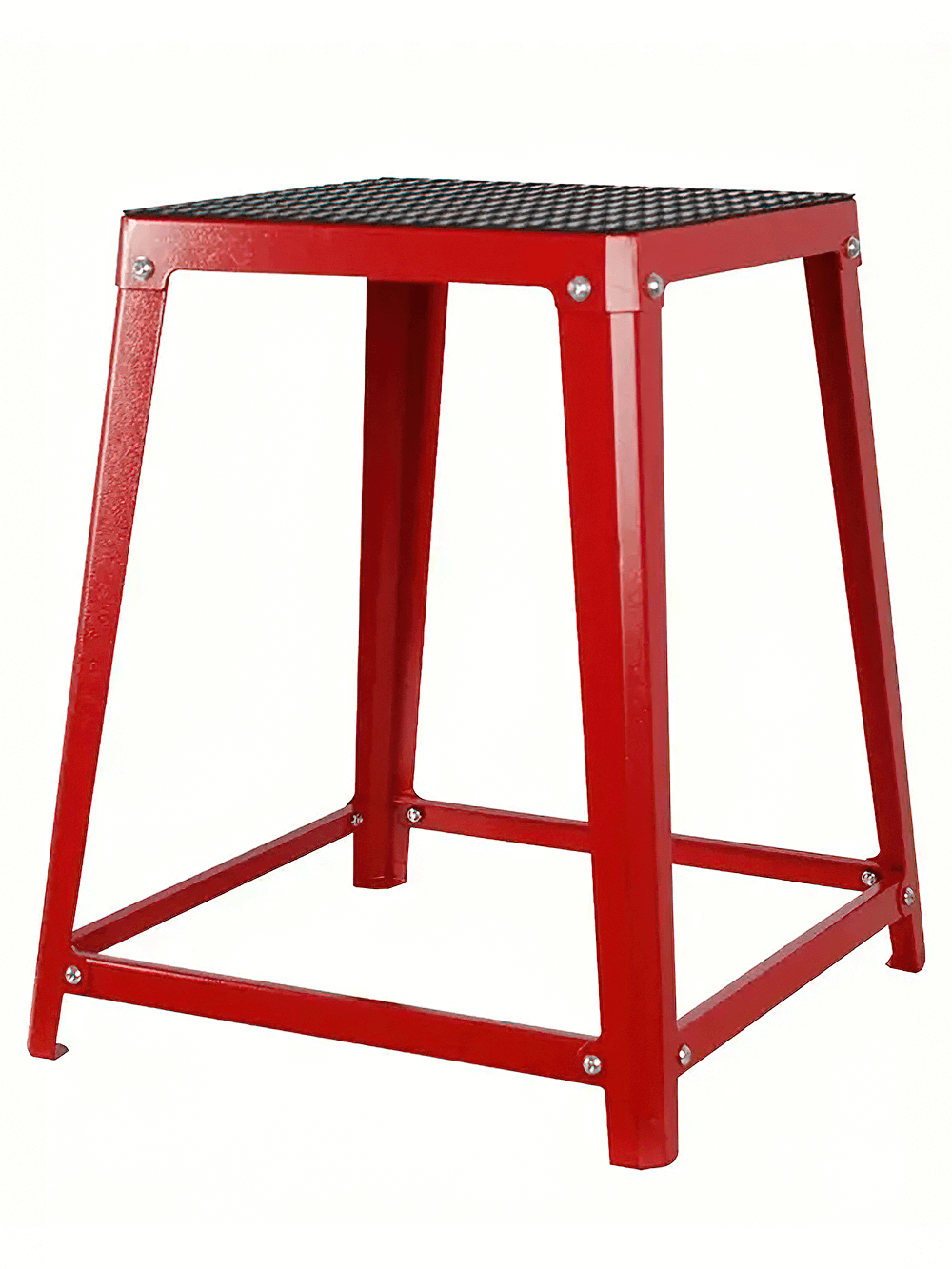 Red steel plyometric step-up box for high-intensity strength workouts, ideal for agility and power training. SF2804 fitness gear.