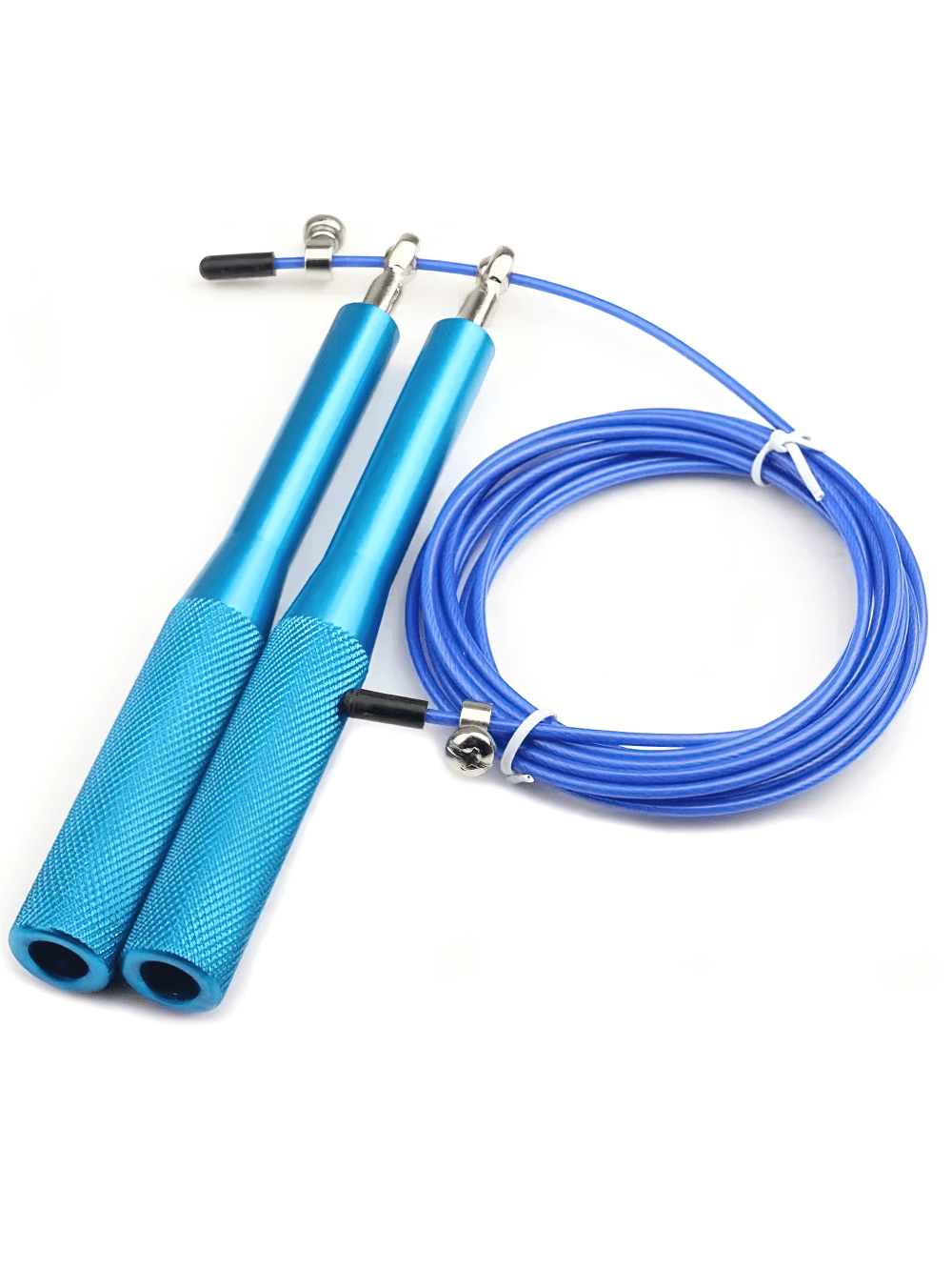 Steel Wire Jump Rope for Speed Training - SF3499 with adjustable cable and blue non-slip handles for cardio and MMA workouts.