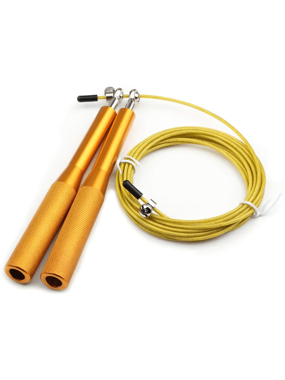 Steel Wire Jump Rope for Speed Training - SF3499 with adjustable yellow cable and non-slip handles for fitness workouts.