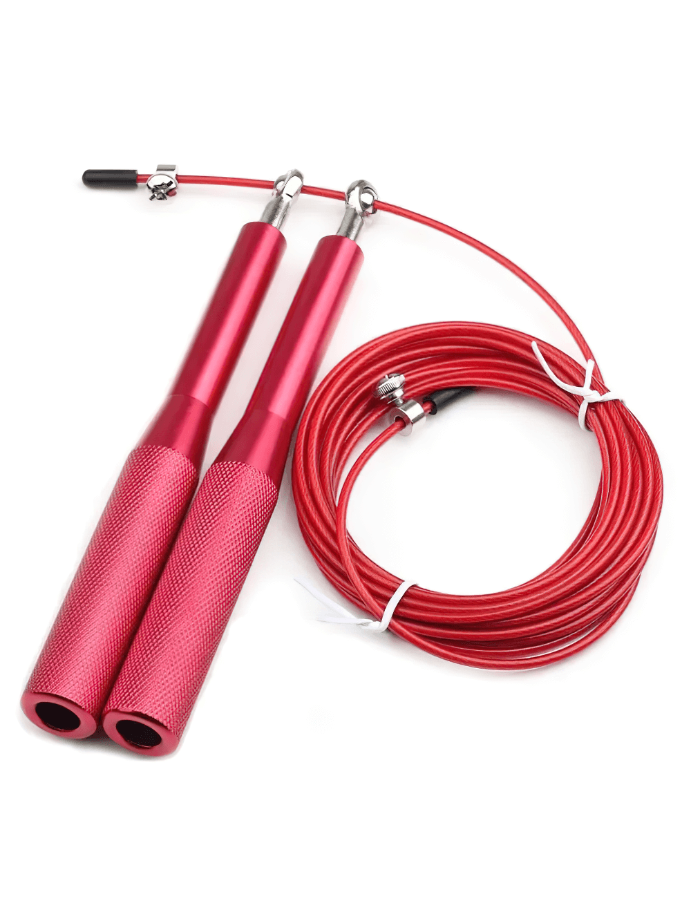 Steel Wire Jump Rope for Speed Training - SF3499 red adjustable skipping rope with non-slip handles for MMA and gym workouts.