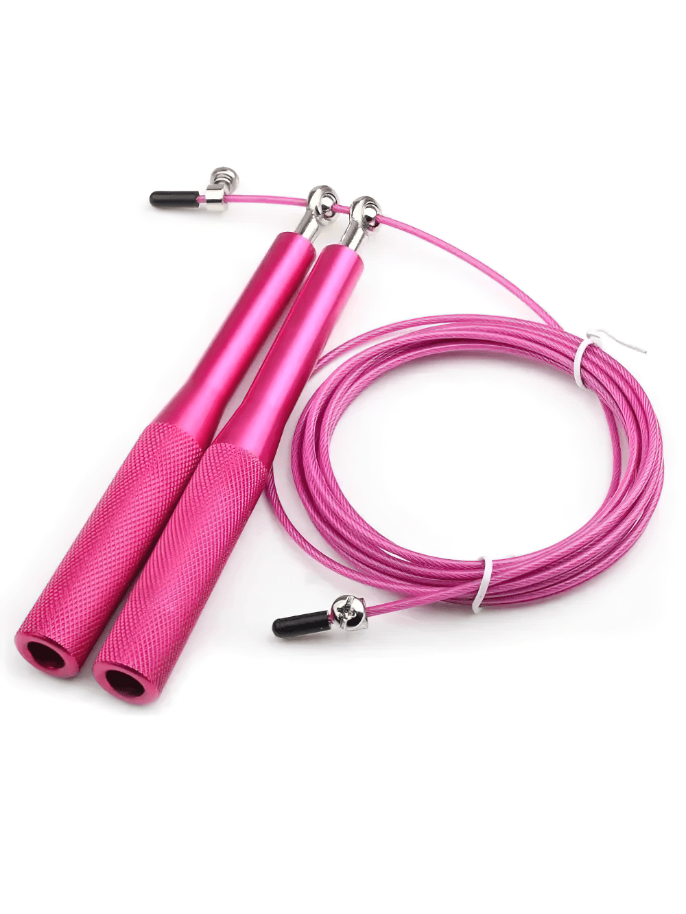 Steel Wire Jump Rope for Speed Training - SF3499 in vibrant pink color, ideal for CrossFit, MMA, and high-speed cardio workouts with adjustable cable.