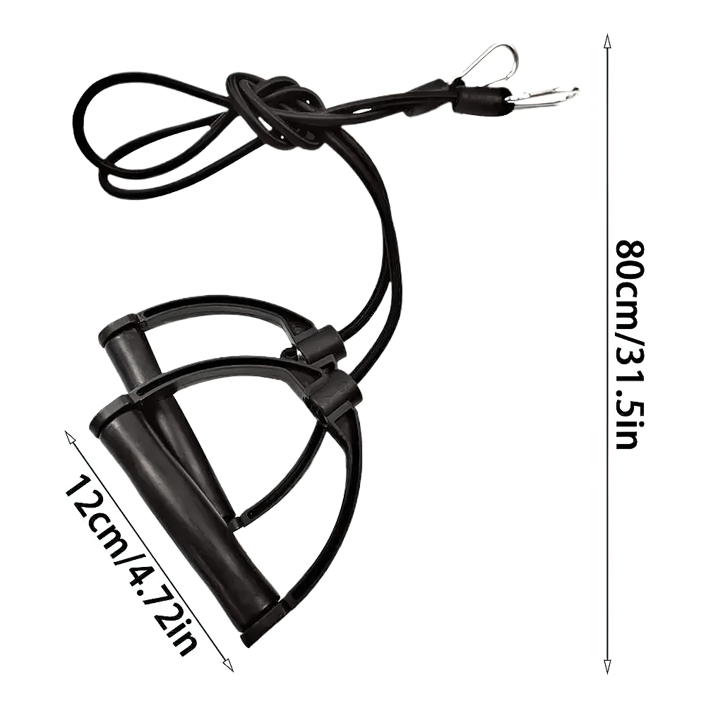 Stepper resistance bands with handles, 80cm long, 12cm wide, ideal for cardio and strength training, durable elastic tubing.