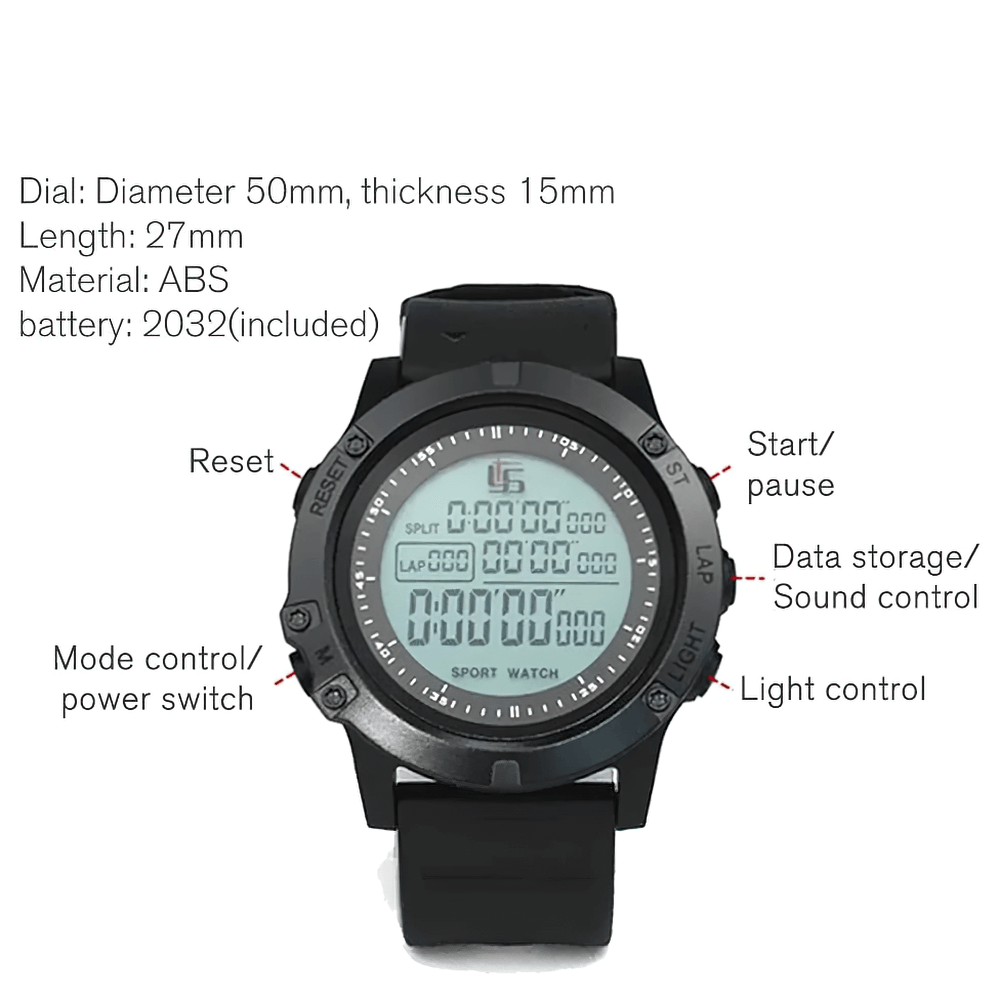 Stopwatch Digital Timer with 100 Lap Memory - SF3468 with display and button controls for sports tracking.