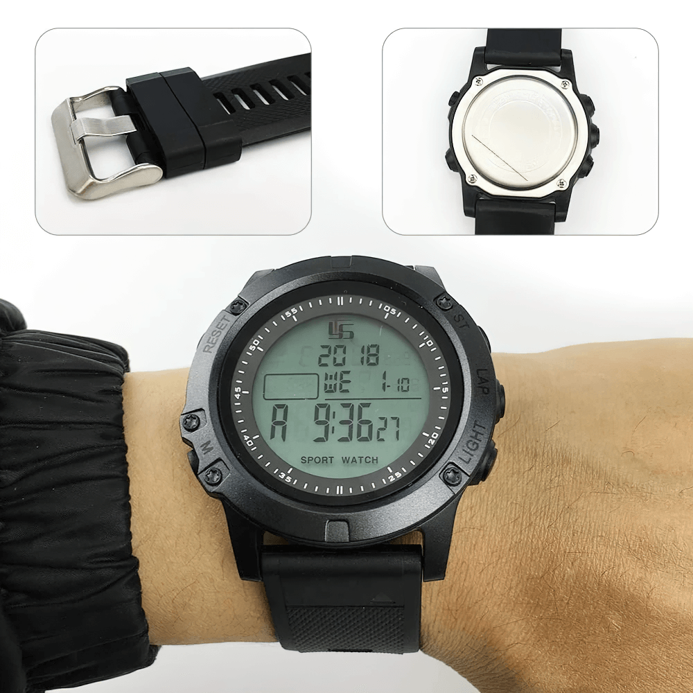 Stopwatch Digital Timer with 100 Lap Memory - SF3468 on wrist, showcasing water-resistant design and large display for athletes and coaches.