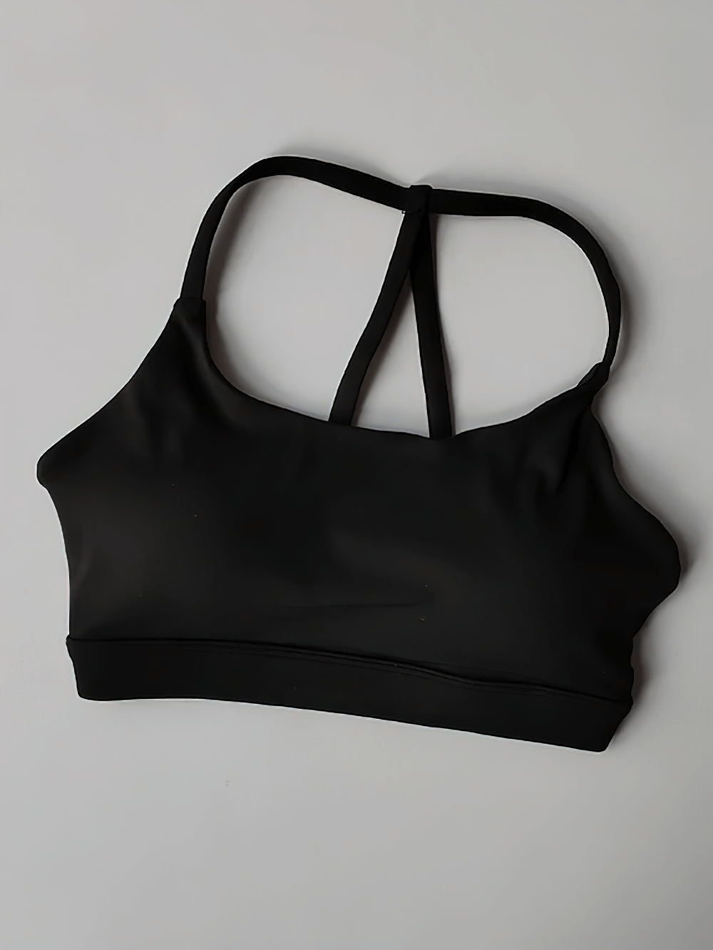 Strappy T-Back Push-Up Sports Bra for Yoga and Gym - SF4033 in black, perfect for active wear and fitness activities.