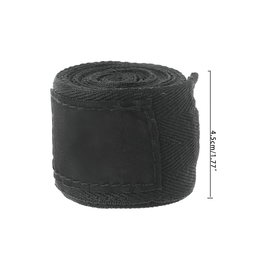 Black stretchable boxing hand wrap SF3089 with durable cotton fabric for wrist protection in training and combat sports.